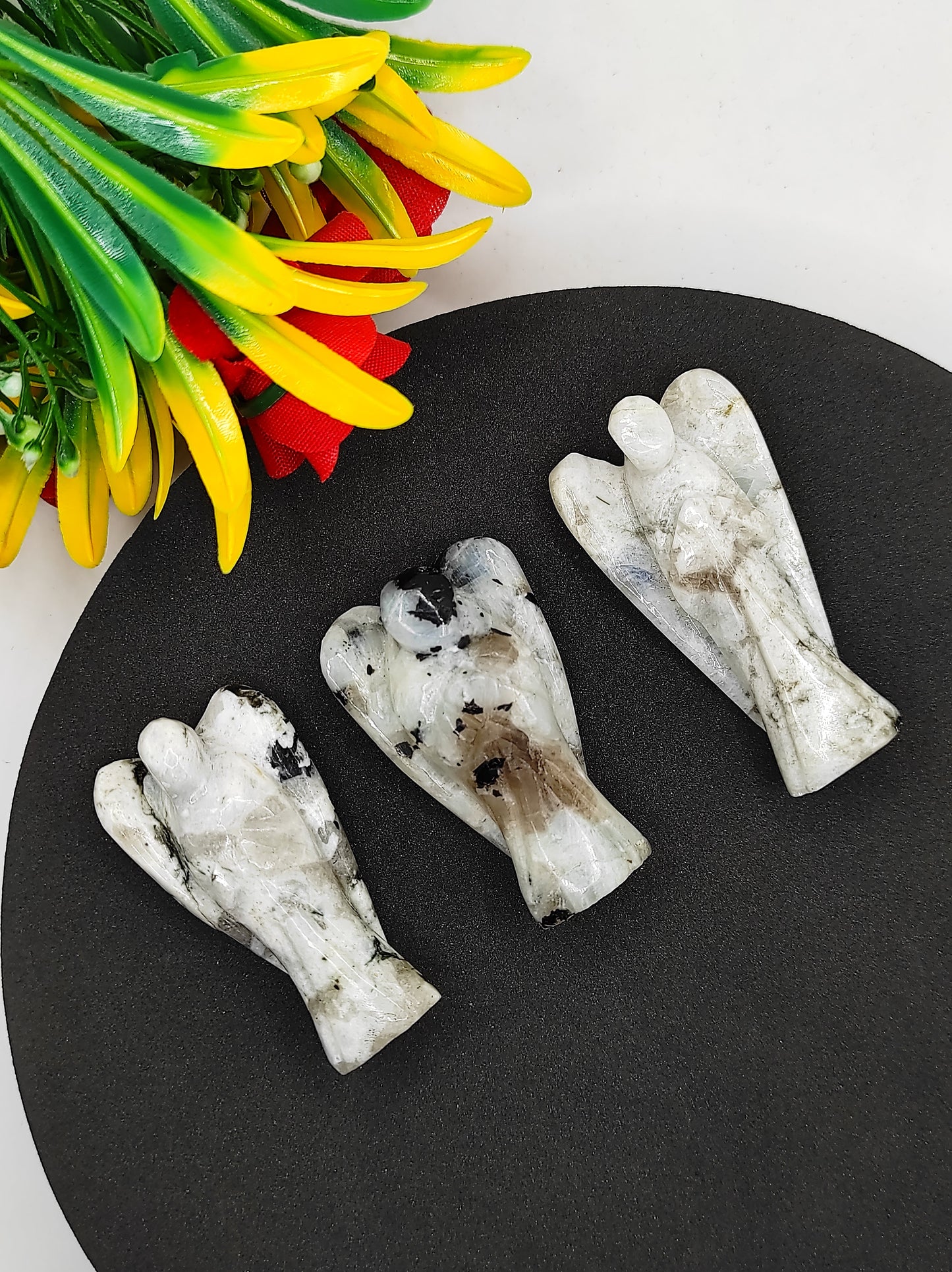 Rainbow Moonstone Angel 2 Inches, Guardian Angels-Pack Of 1 with Velvet Pouch