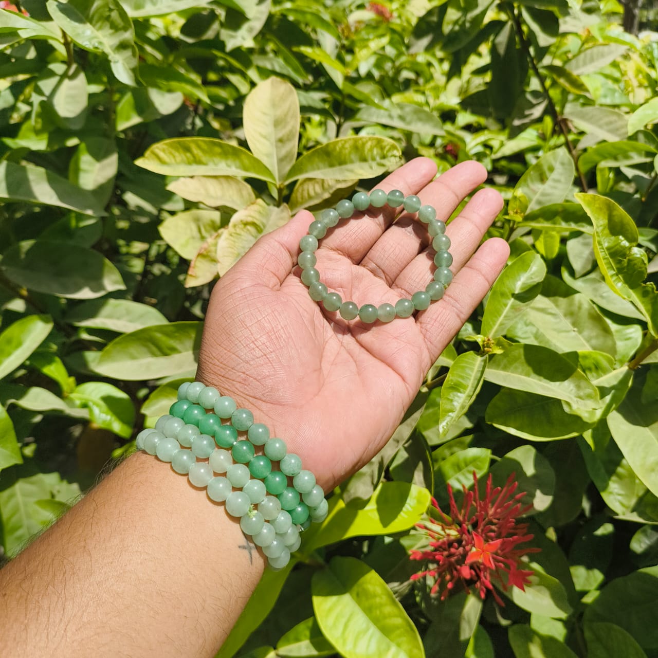 Green Aventurine Bead Bracelet – Luck, Prosperity & Emotional Healing