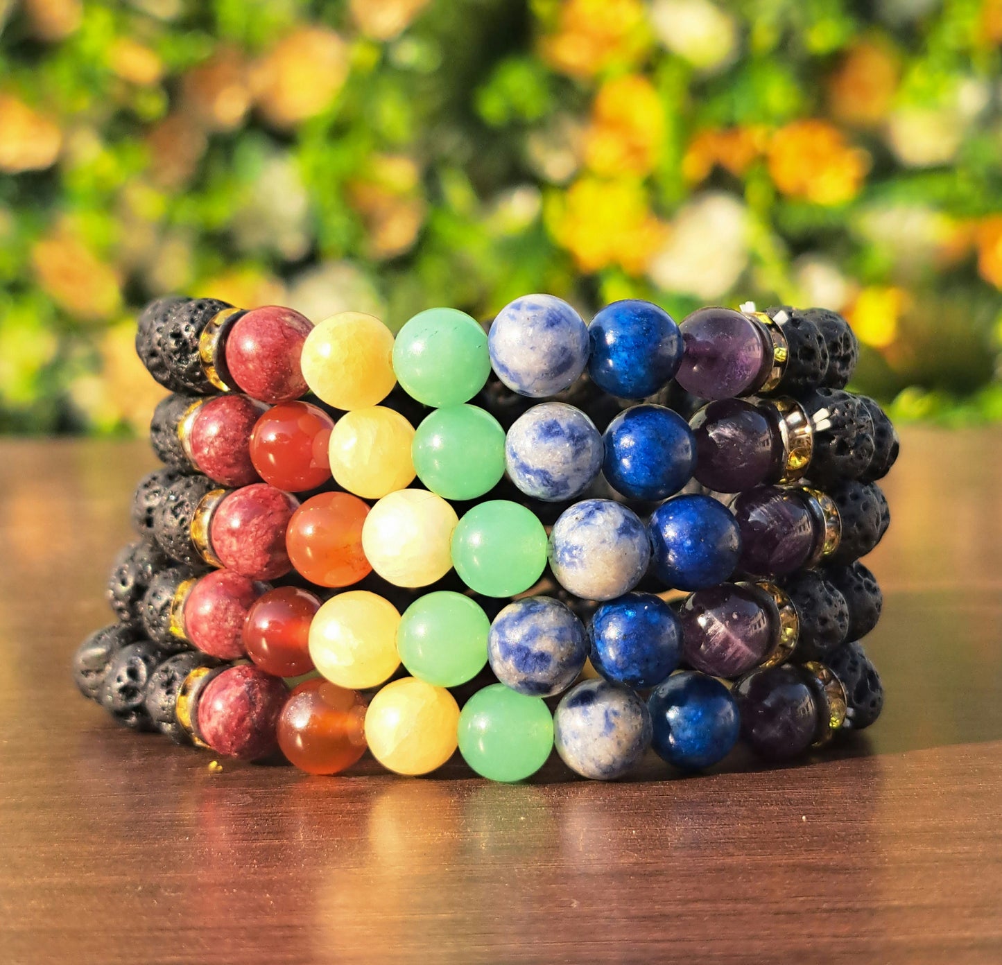 7 Chakra Lava Bead Bracelet – Balance, Energy & Spiritual Healing