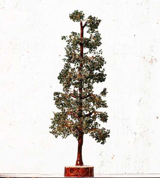 Large 5000 Beads Green Jade Gemstone Tree Home Decor