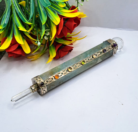 Seven Chakra Green Aventurine Massage Wand