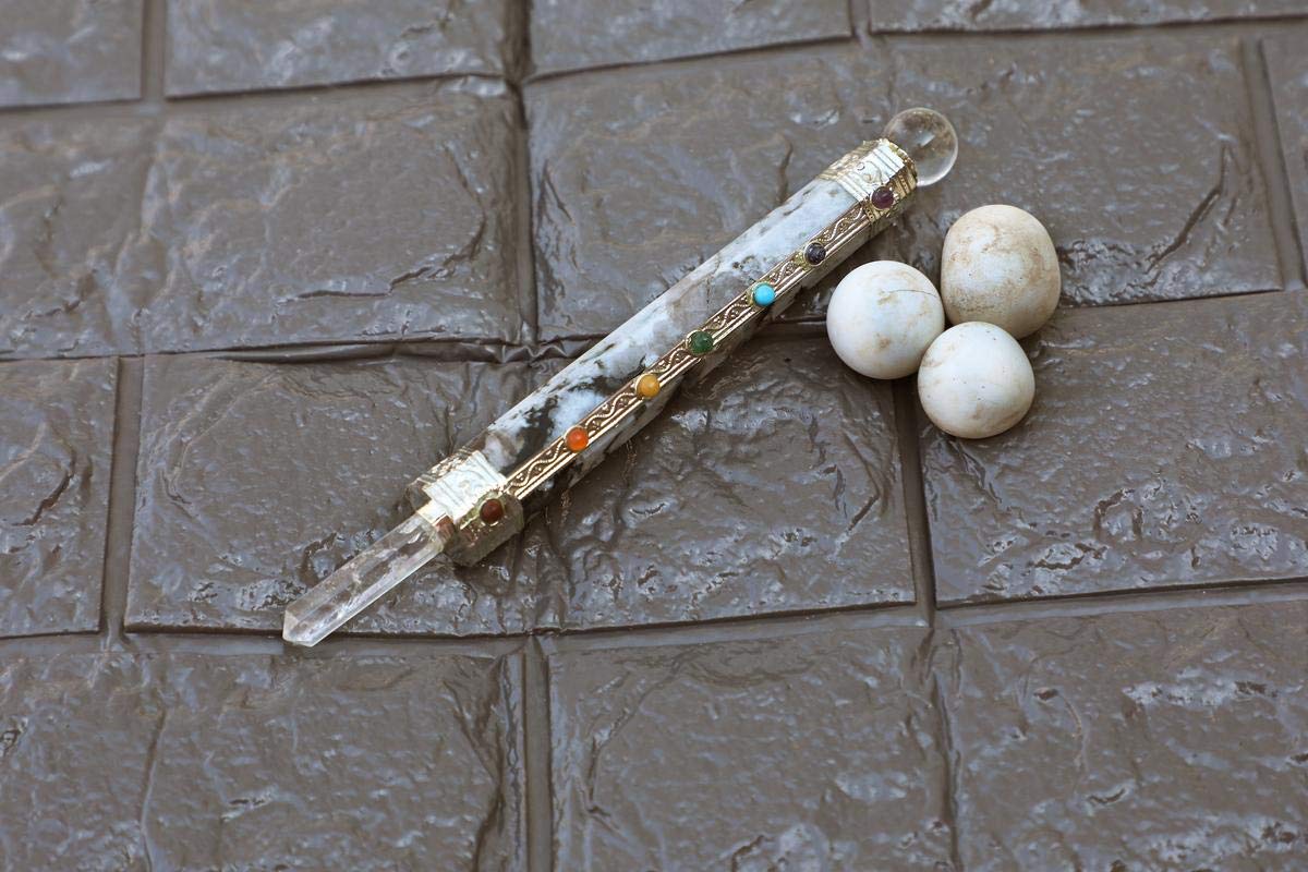 Chakra Wand/ 7 Chakra Rainbow Moonstone Gemstone Wand/Healing Chakra Crystals/Crystal Wand