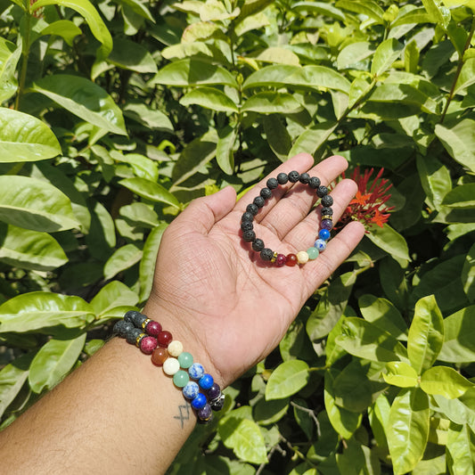 7 Chakra Lava Bead Bracelet – Balance, Energy & Spiritual Healing
