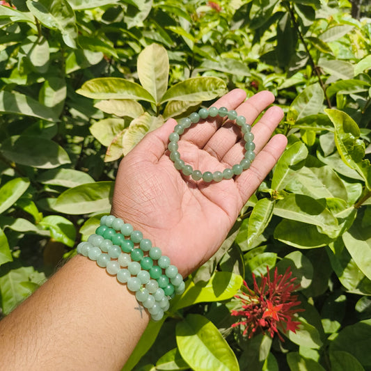 Green Aventurine Bead Bracelet – Luck, Prosperity & Emotional Healing