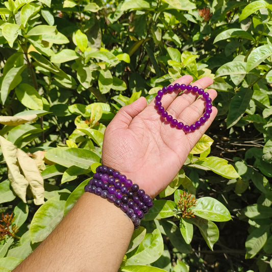 Amethyst Bead Bracelet – Calm, Clarity &amp; Spiritual Protectio