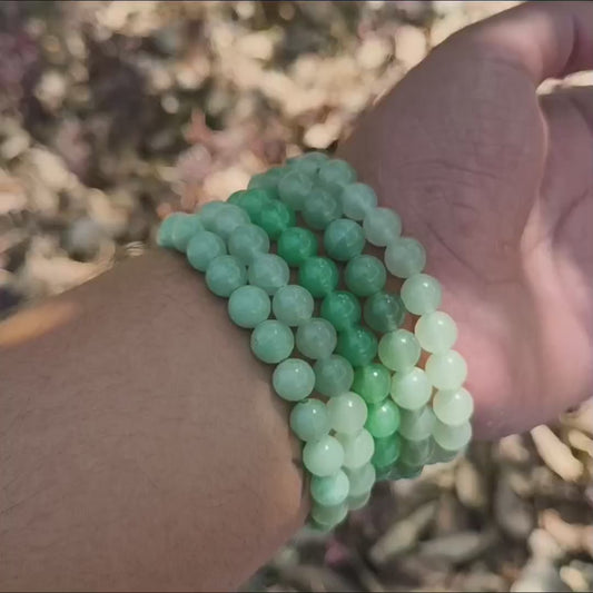 Green Aventurine Bead Bracelet – Luck, Prosperity & Emotional Healing