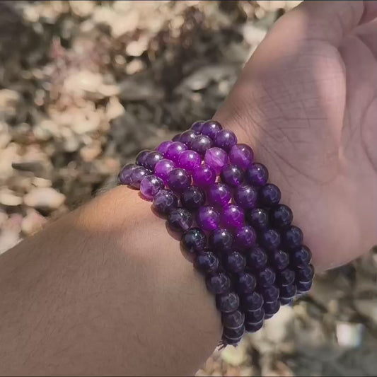 Amethyst Bead Bracelet – Calm, Clarity &amp; Spiritual Protectio
