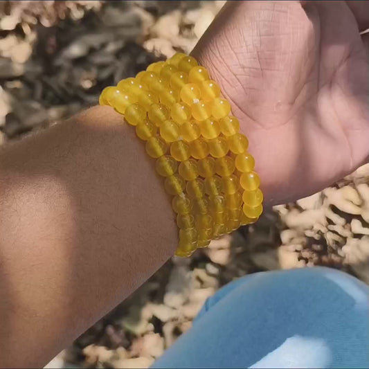 Yellow Citrine Bead Bracelet – Abundance, Positivity & Success